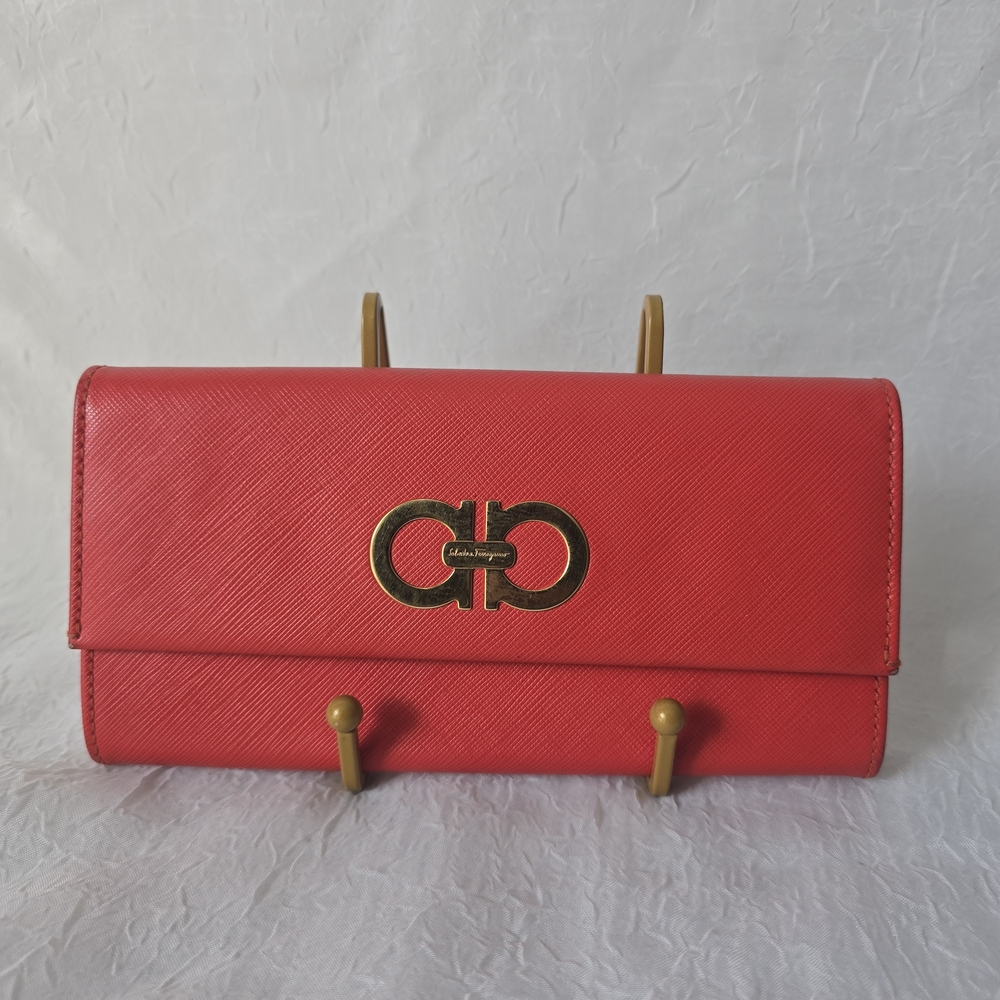 Salvatore Ferragamo Red Leather Wallet